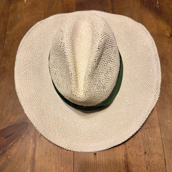 Hawaiian Headwear Straw Sunhat W/ Green Scarf Headband - Picture 2 of 7